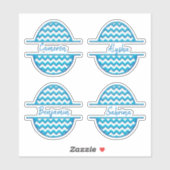 4つの名前カスタマイズ可能なZigZagイースターエッグステッカー シール (シート)