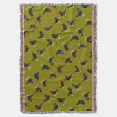 4つの呼び出し鳥レトロミッドセンチュリーカットアウト3 スローブランケット (正面縦)