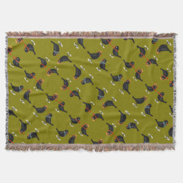 4つの呼び出し鳥レトロミッドセンチュリーカットアウト3 スローブランケット