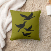 4つの呼び出し鳥レトロミッドセンチュリーカットアウト4 クッション (ブランケット)