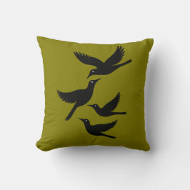 4つの呼び出し鳥レトロミッドセンチュリーカットアウト4 クッション