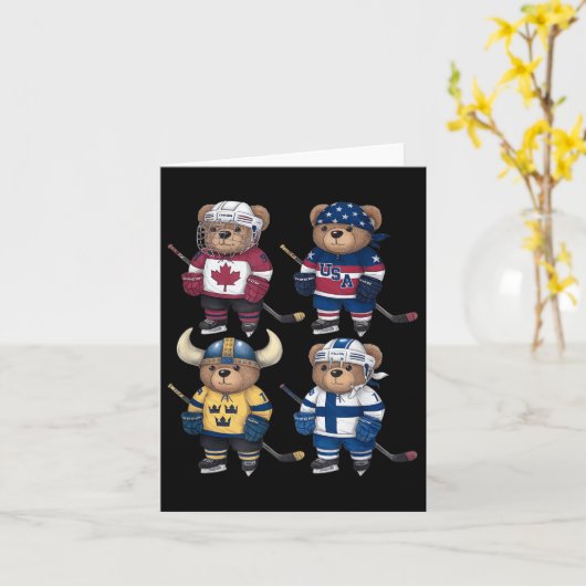 4つの国の戦いグローバル顔オフTeddy Bear Hoc カード (黄色い花)