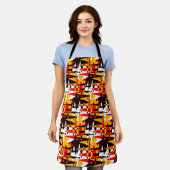 4つの国家のエプロン - 個人名入れ可能なトライバルアートエプロン エプロン (着用した状態)