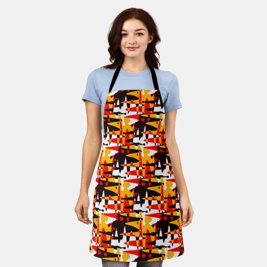 4つの国家のエプロン - 個人名入れ可能なトライバルアートエプロン エプロン (着用した状態)