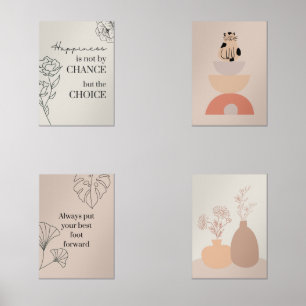 4つの壁の装飾のプリントのセットスタイリッシュ – すべてのアート