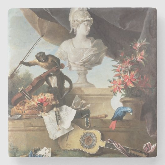 4つの大陸: ヨーロッパ1722年(キャンバスの油) ストーンコースター (正面)