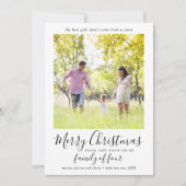 4つの妊娠写真のミニマル家族 シーズンカード (正面)