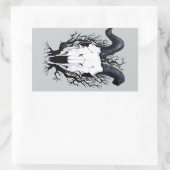 4つの季節のスカル: 冬の冷え 長方形シール (バッグ)