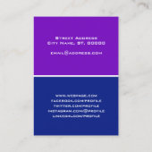 4つの宇宙のページの割れたすみれ色の青 名刺 (裏面)