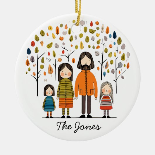 4つの家族,スカンジナビアの芸術,カスタマイズ セラミックオーナメント (正面)