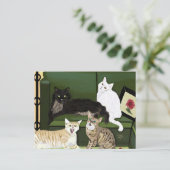 4つの山のライオンのはがき ポストカード (スタンド正面)