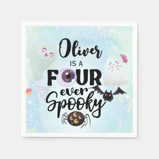 4つの常に不気味な スタンダードカクテルナプキン (正面)