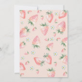 4つの常に甘いイチゴの子供の誕生日 招待状 (裏面)