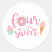 4つの常に甘いパーティーシール ラウンドシール (正面)