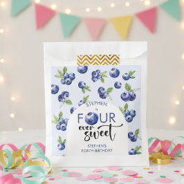 4つの常に甘いブルーベリー子供の誕生日 フェイバーバッグ