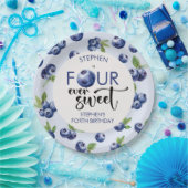 4つの常に甘いブルーベリー子供の誕生日 ペーパープレート (パーティー)