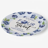 4つの常に甘いブルーベリー子供の誕生日 ペーパープレート (アングル)