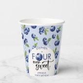 4つの常に甘いブルーベリー子供の誕生日 紙コップ (裏面)
