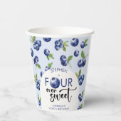 4つの常に甘いブルーベリー子供の誕生日 紙コップ (正面)