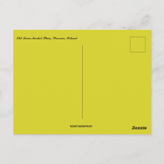 4つの建物インオールドタウンスクエアワルシャワポーランド ポストカード (裏面)