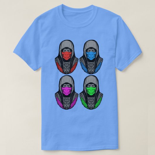 4つの忍者ポーズv1 tシャツ (デザイン正面)