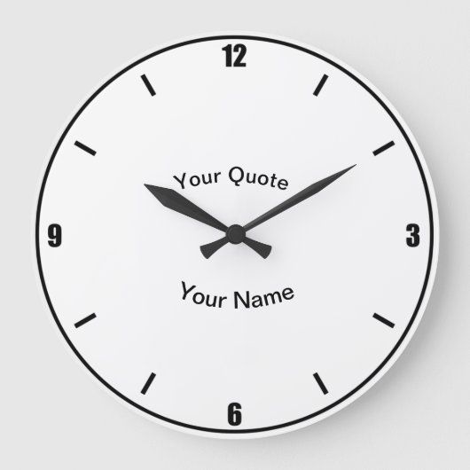 4つの数値と垂直の標準数値 ラージ壁時計 (正面)