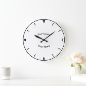 4つの数値と垂直の標準数値 ラージ壁時計 (ホーム)