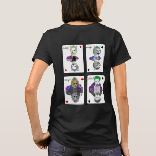 4つの未知数のピエロ猫のトランプ Tシャツ