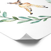 4つの森の動物と花輪のポスター ポスター (角)