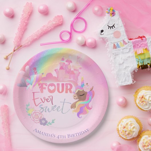 4つの永遠に甘い紙プレート ペーパープレート (パーティー)