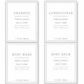 4つの浴室ラベカスタムルのセット シール (正面)