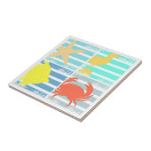 4つの海のデザインの正方形 タイル (側面)