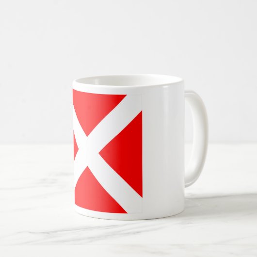 4つの海航海のアルファベット番号記号 コーヒーマグカップ (正面右)