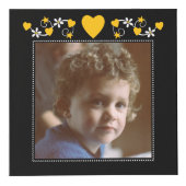 4つの画像を追加する私たちはあなたのおばあちゃんの黒い黄色が大好き フォトキューブ (正面)