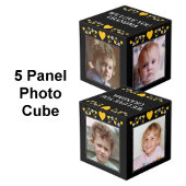 4つの画像を追加する私たちはあなたのおばあちゃんの黒い黄色が大好き フォトキューブ