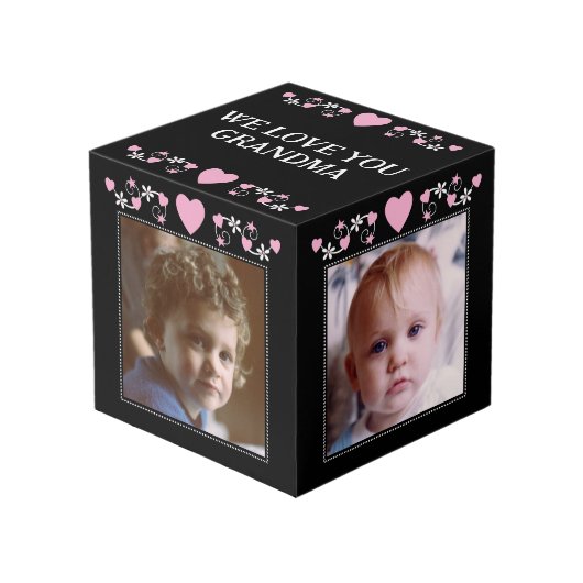 4つの画像を追加する私たちはあなたのおばあちゃんブラックピンク フォトキューブ (正面アングル)