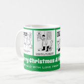 4つの眼鏡屋さんテーマのカートゥーンをカスタマイズ コーヒーマグカップ (正面左)