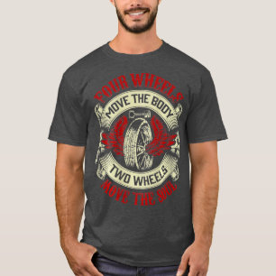 4つの移動体をホイールモーティングソウルMotorcycle Tシャツ