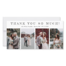 4つの結婚写真スケッチフォントありがとう