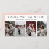 4つの結婚写真スケッチフォントありがとう サンキューカード (正面/裏面)