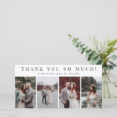 4つの結婚写真スケッチフォントありがとう サンキューカード (スタンド正面)