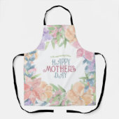 4つの花をパーソナライズ水彩母の日 エプロン (正面)