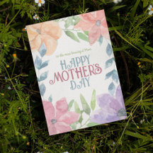 4つの花をパーソナライズ水彩母の日
