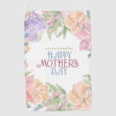 4つの花をパーソナライズ水彩母の日 ゴルフタオル (正面)