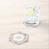 4つの花をパーソナライズ水彩母の日 ペーパーコースター (インサイチュ)