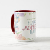 4つの花をパーソナライズ水彩母の日 マグカップ (正面左)
