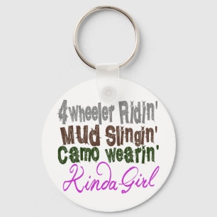 4つの荷車引きのridinの泥のslinginの迷彩柄のwearinのちょっと女の子 キーホルダー