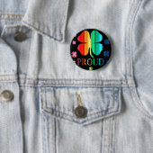 4つの葉のクローバーの虹RoyGeeBiv - LGBT 缶バッジ (インサイチュ)