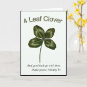 4つの葉のクローバーの~のシャムロックの~のウィリアム・シェイクスピアの~ カード (黄色い花)