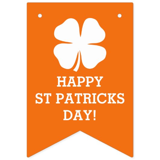 4つの葉のクローバーのSt patricks dayのカスタムで幸運なパーティー バンティングフラッグ (第2の旗)